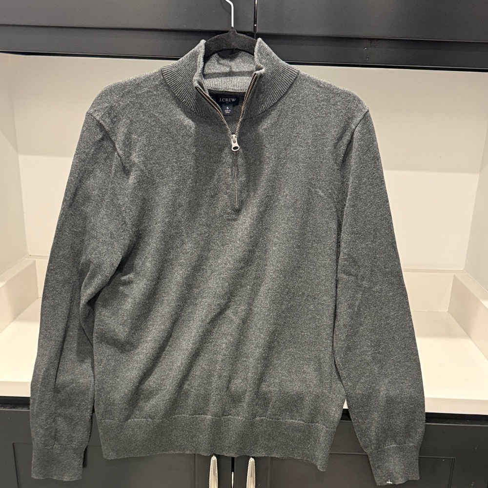 J. Crew Charcoal Quarter Zip-Up Men's Sweater. Size S